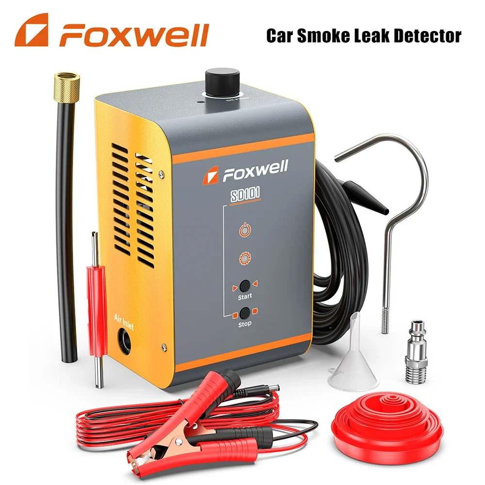 Foxwell SD101 Car Smoke Leak Detector EVAP Vacuum Leakage Diagnostic Tool 12V Automotive Pipe Leakage Analyzer EVAP System Test