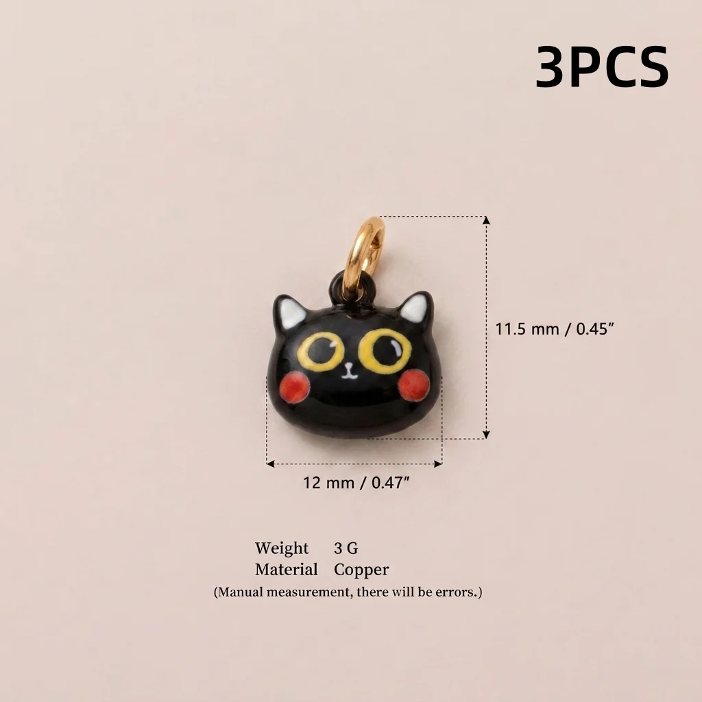 3 Stück Modische Einfache Beliebte Tier-Serie Kätzchen Rotes Pferd Biene DIY Anhänger Charms für Schmuck – Detail 3