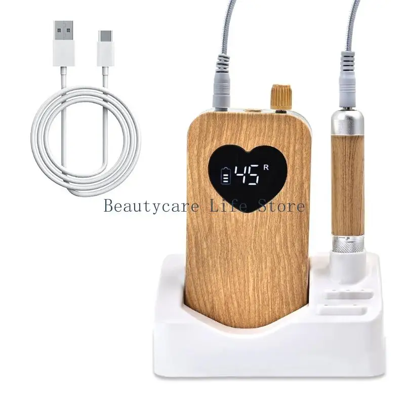 652C Draagbare elektrische nagel Shaper houten handvat ontwerp variabele snelheid regeling lage trillingen lage trillingen