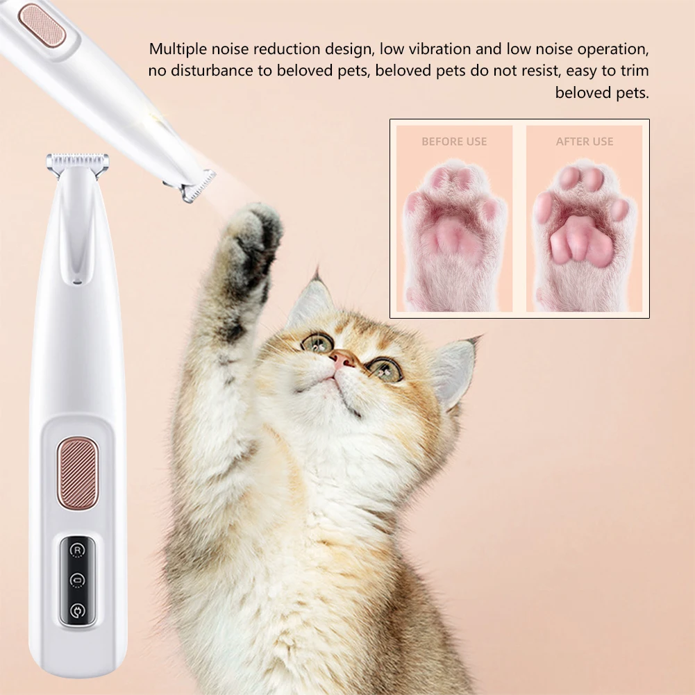 Portable Dog Paw Trimmer with LED Light Fully Waterproof Pet Hair Trimmer with Display Dog Clippers Grooming 18mm Widen Blade