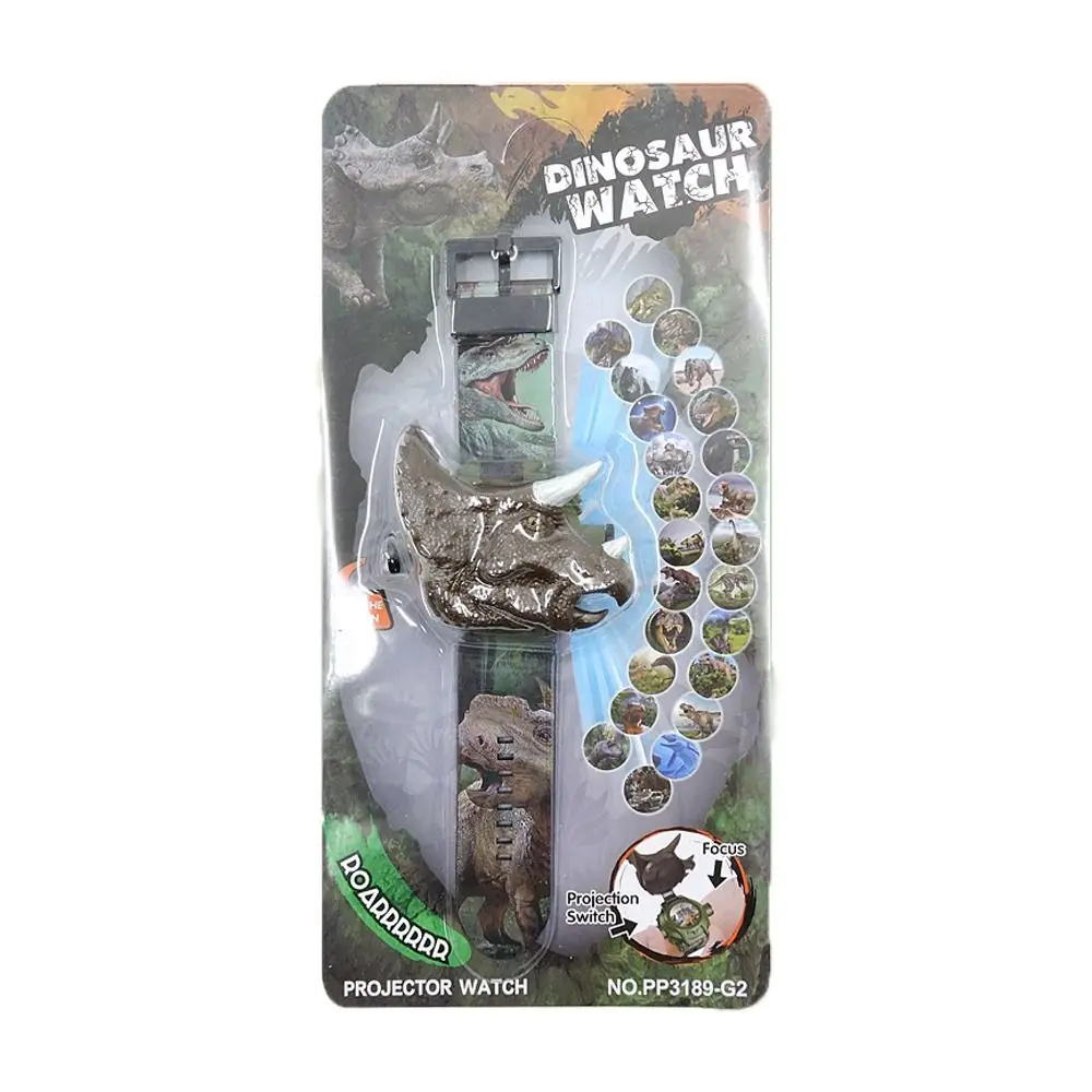 Personality Girls LED Electronic Students Clock Educational  Digital WristWatch Dinosaur Projection Watch Cartoon  Watch