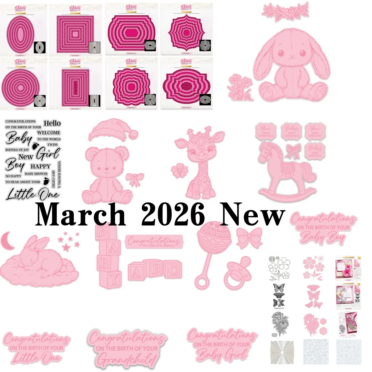 

Shape and Bunny Clear Stamps Metal Cutting Dies Hot Foil For DIY Scrapbook Craft Decoration Template Supplies Card 2026 New