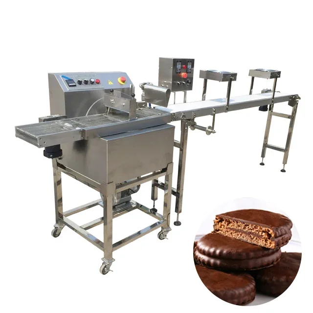 Chocolate Enrobing Machine Chocolate Making Line Customize Cooling Tunnels Chocolate Nut Coating Enrober Machine