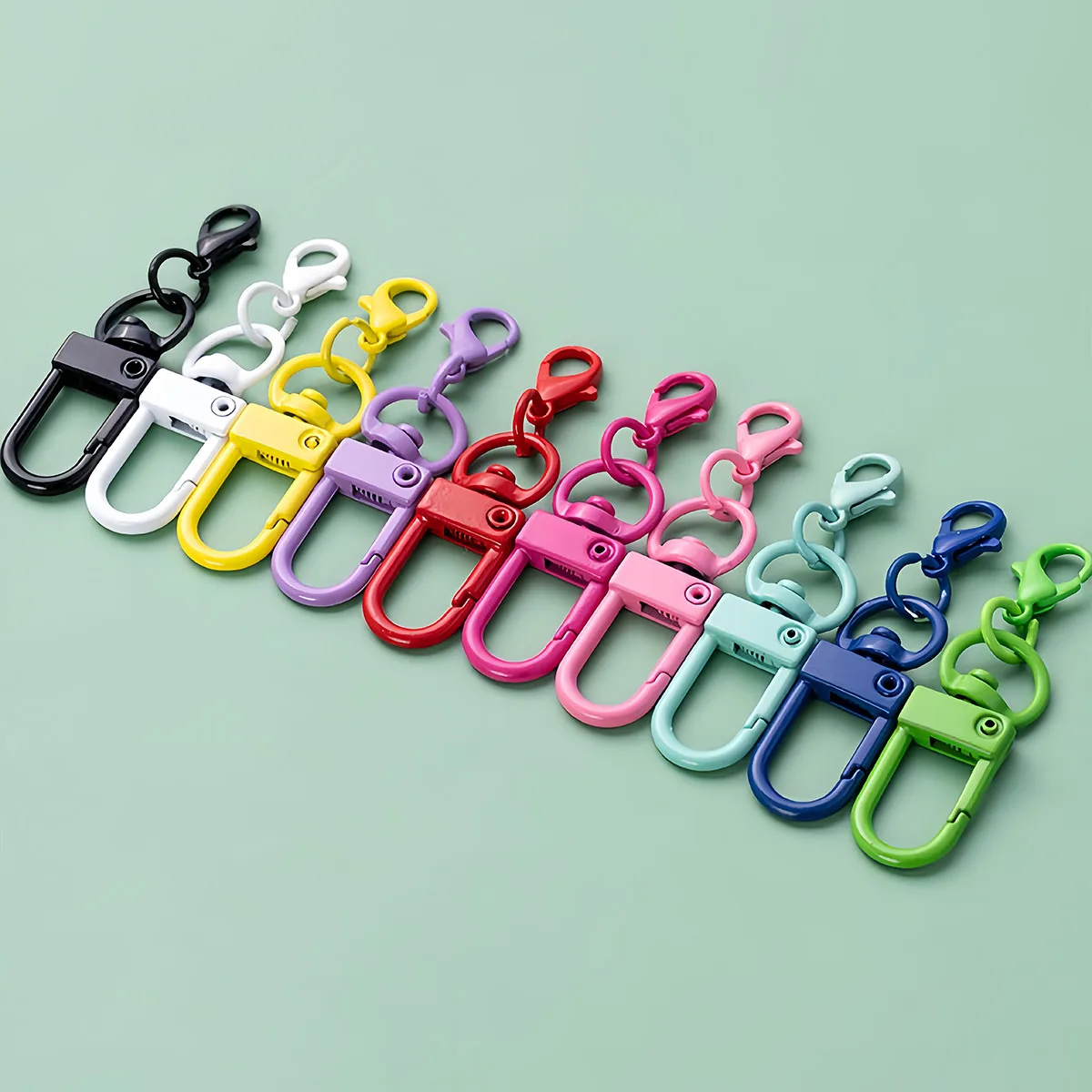 10-20 Stück bunte Metall-Karabinerhaken, Schnallenverbinder, drehbare Schlüsselringe für DIY-Schlüsselanhänger, Taschen, Anhänger und Accessoires – Detail 4