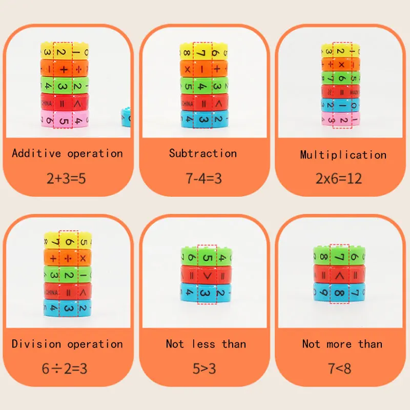 เด็กคณิตศาสตร์ตัวเลข Magic Cube ของเล่น Montessori Permainan Teka-Teki เด็กเรียนรู้คณิตศาสตร์บล็อกแม่เหล็กคำนวณเกม