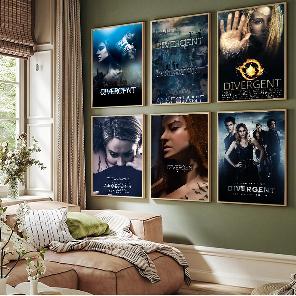 Divergent Movie Classic Anime Posters Sticky Fancy Wall Sticker For Living Room Bar Decoration Room Wall Decor