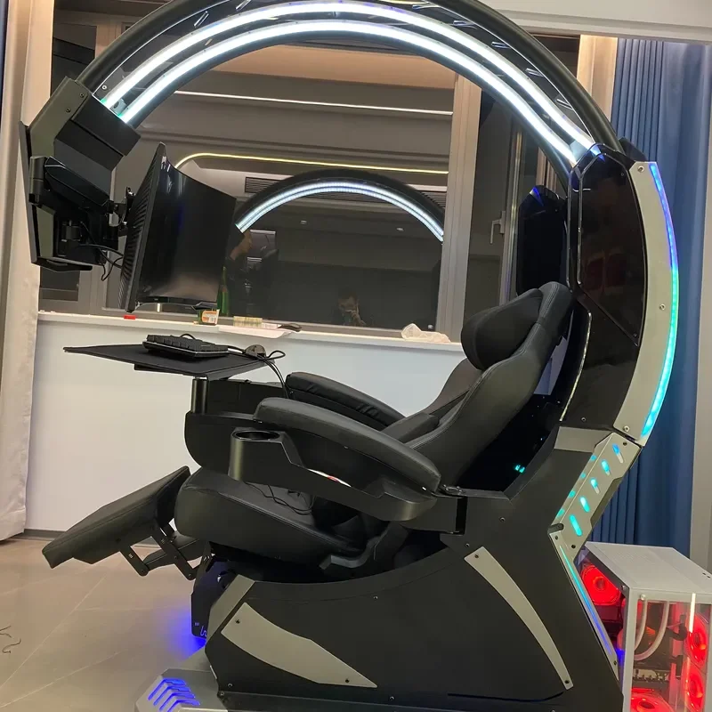 【CHIMU HOME】 Zero Gravity Gaming Cockpit Chair with RGB LED & Speakers