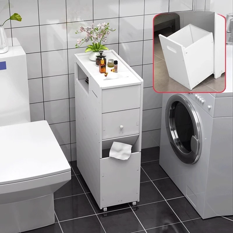 Space Saving Bathroom StorageCabinet with Adjustable Shelves,Waterproof NarrowTower Organizer forOver-Toilet Multifunctional Use