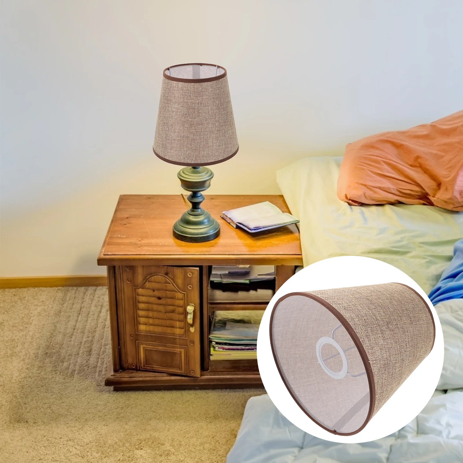 Paralumi per lampade da terra Paralume in tessuto di lino Decorazione retrò Comodino Scrivania da ufficio
