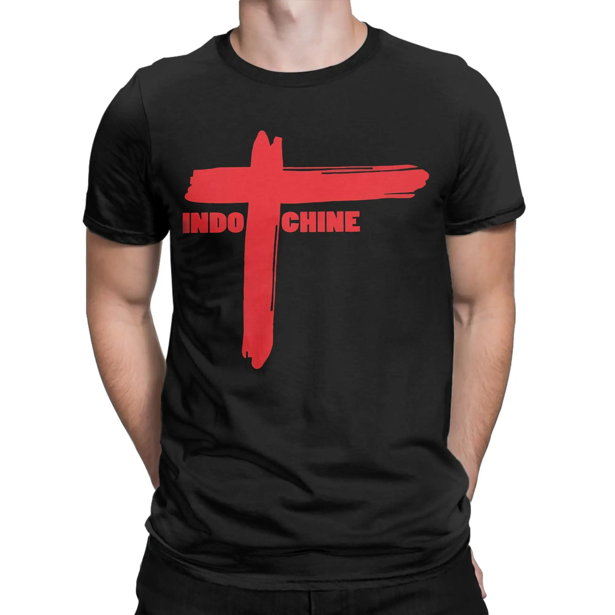 Urban Streetwear Art Graphic Funny 100% Cotton T-Shirt Indochine Tops Tees For Men