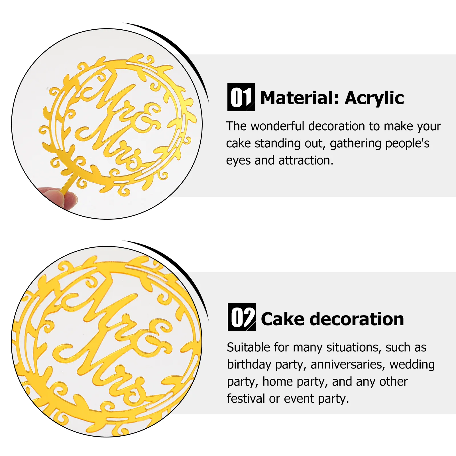 

Mr and Mrs Wedding Cake Topper Wreath Leaves Decor for Birthday Party Anniversary Celebration Cupcake Cake Decoration