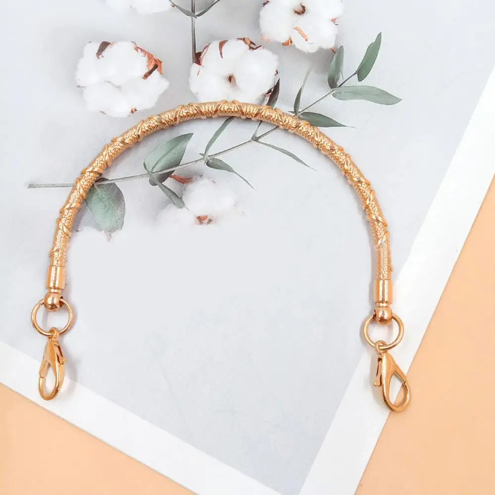 مقبض منقوشة محفظة حقيبة مقبض الذهب استبدال محفظة معدنية مقبض الحديد نصف دائرة محفظة مقابض الإطار نصف جولة مع الأزهار #2