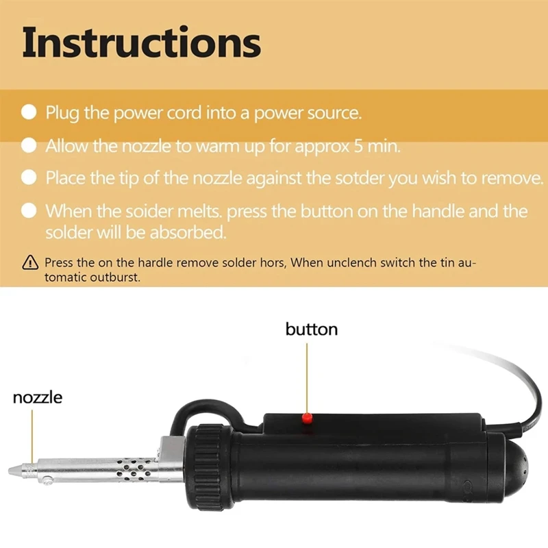 ABAE-Electric Vacuum Desoldering Machine Portable Welding Desoldering Machine Electric Soldering Repair Tool EU Plug