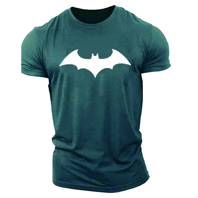 New Summer Fashion Men\'s Bat 3D Print Tshirt Casual O-Neck Men\'s Breathable Fitness Sport Short Sleeve Quick Drying Men Clothing