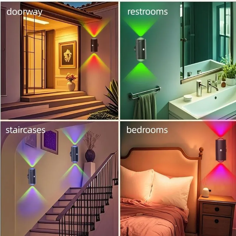16 Color LED Night Light Motion Sensor Wall Lamp With Remote Control Rechargeable Magnetic Attraction Indoor Atmosphere Lights image 5
