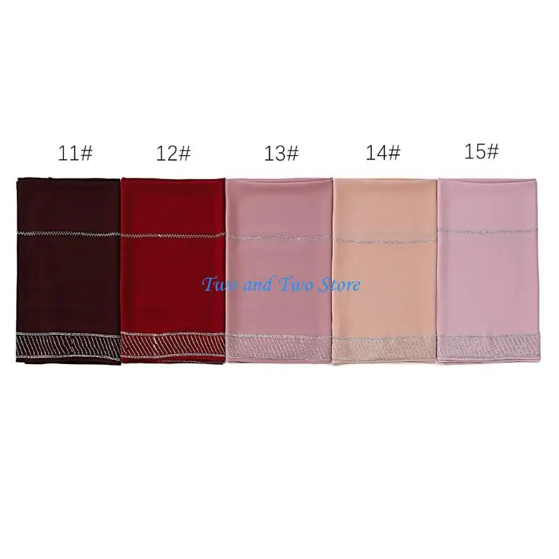 HX6F Rhinestones Scarf Turban for Women Soft Fabric Machine Washable