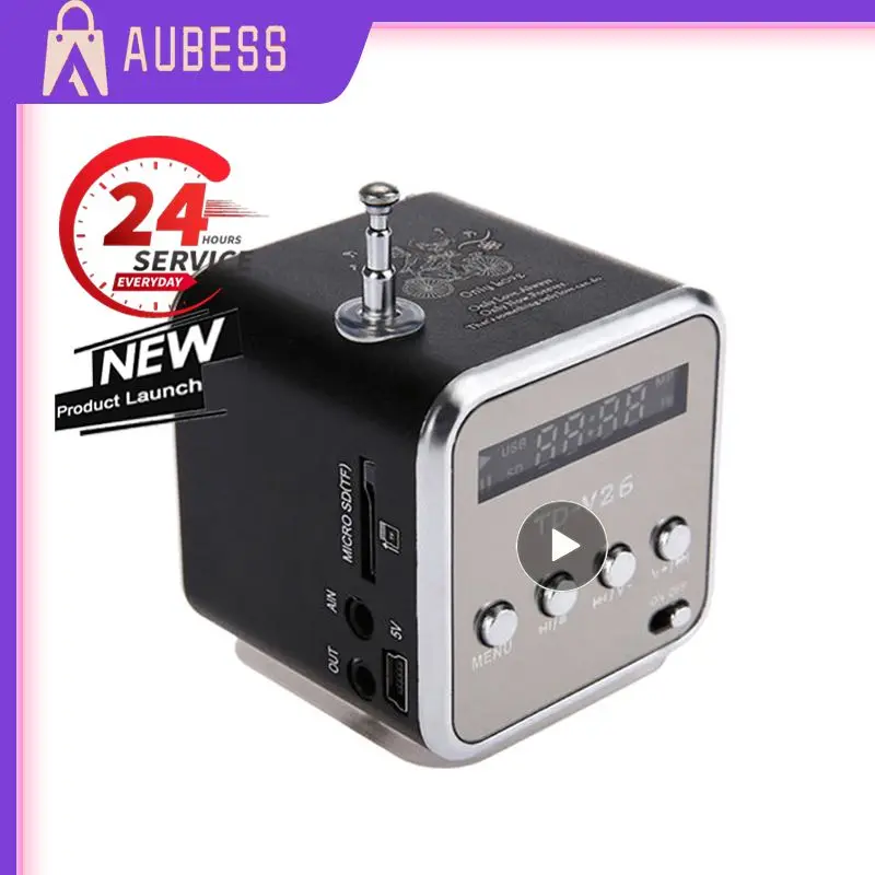 

Music Loudspeaker Stereo Sound Tf Card Support Fm Stereo Receiver High-quality Rechargeable Lcd Radio Speaker Gift Outdoor