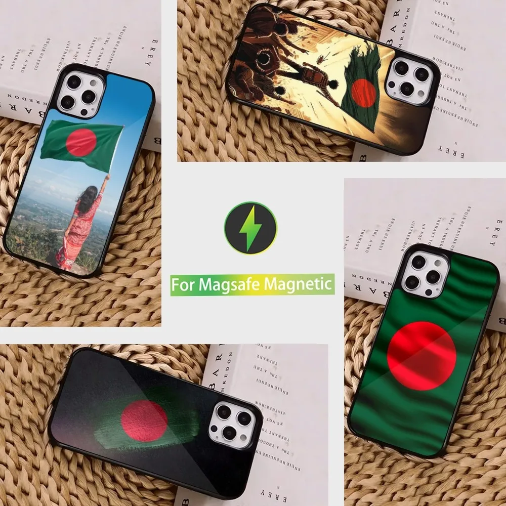 Bangladesh Flag Phone Case  For iPhone 16,15,14,13,12,11,Pro,Max,Plus,Mini, Magsafe,Magnetic Wireless Charging Case