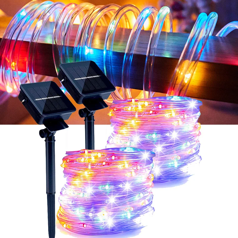 Solar LED Strings Lamp Waterproof Outdoor 300 Lights 8 Mode Garden Decortion Christmas for Wedding Party Holiday 32m/22m