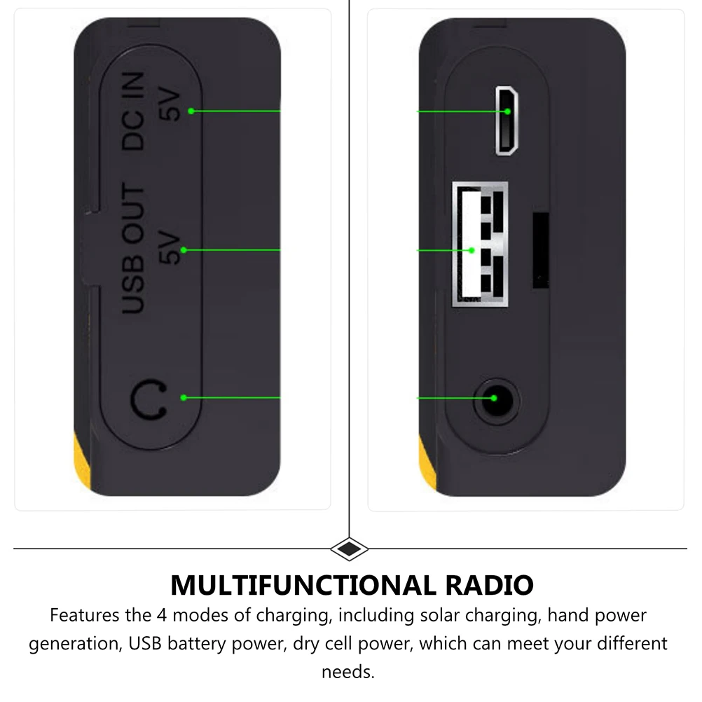 

1pc Solar Emergency Radio Outdoor Hand Cranking Radio Portable Multifunctional Power Bank Flashlight For Camping Hiking Travel