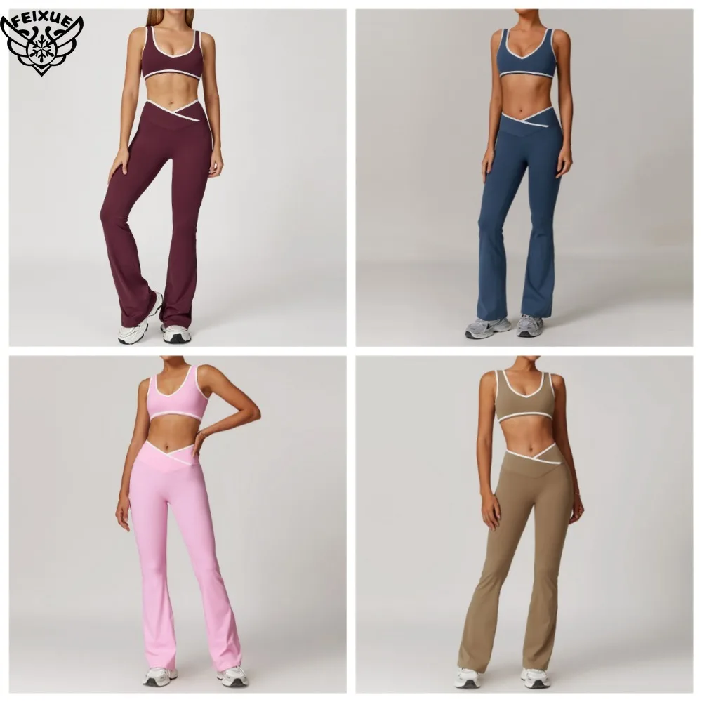 2PCS Yoga Set Women Tracksuit Nude Feeling Workout Sets Gym Clothes Push Up Fitness Running Sportwear Sport Bra Leggings Suit