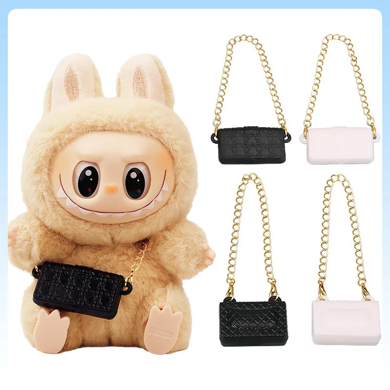 

For 17cm Labubu Doll Bag Plush Doll Universal Crossbody Bag Shoulder Bag Stylish Outfit Accessories Fashion Doll Accessories