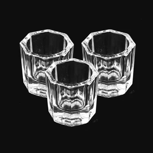 Kleine achteckige Kristallglas für flüssigen Nagel, Dappenplatte mit Deckel, Schüssel, Startausrüstung, Acrylwerkzeuge, 1PC 8 Hauptverkäufe transparenter Acryl -Becher - №3