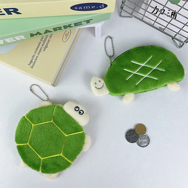 

Cartoon Turtle Plush Coin Purse Creative Fashion Animal Wallet Cute Mini Storage Bag Backpack Pendant School Supplies Gifts