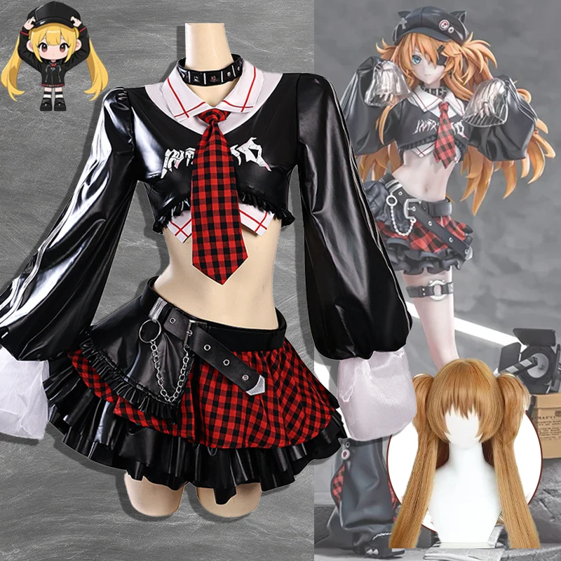 Disfraz inspirado en la figura oficial de Menyan de alta calidad para Conv Stunning 2025 Asuka Langley Rock Edition, conjunto completo de traje de Cosplay