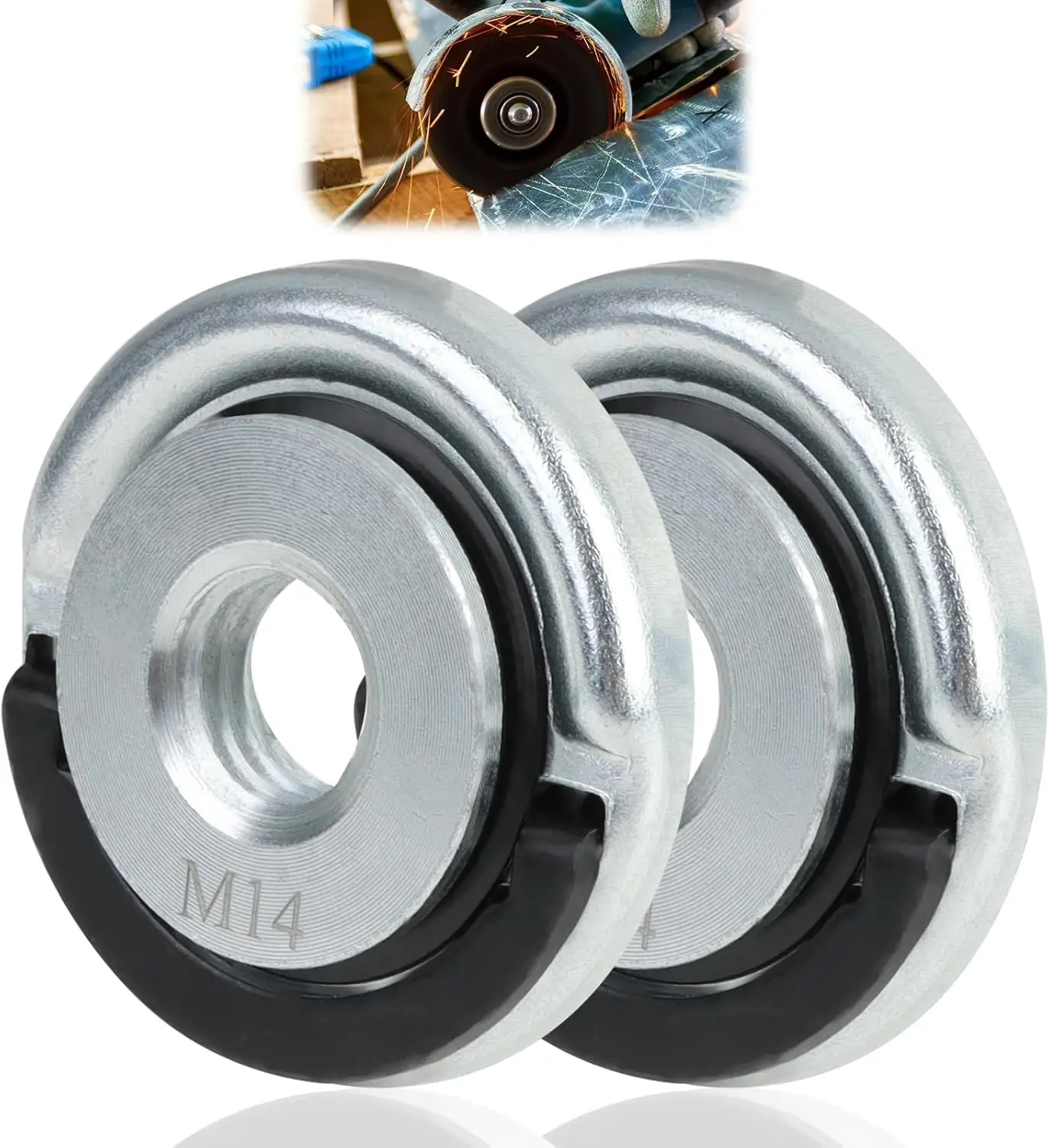 2PCS M 14 Quick Release Nut Clamp Angle Grinder Nuts Suitable For Angle Grinder Replacment Lock Nuts Accessories