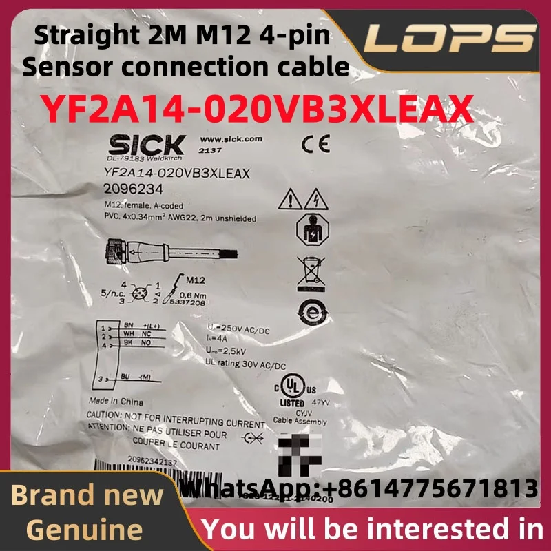 

YF2A14-020VB3XLEAX Новый оригинальный прямой соединительный кабель SICK 2 м, M12, 4-контактный, в наличии, добро пожаловать за консультацией