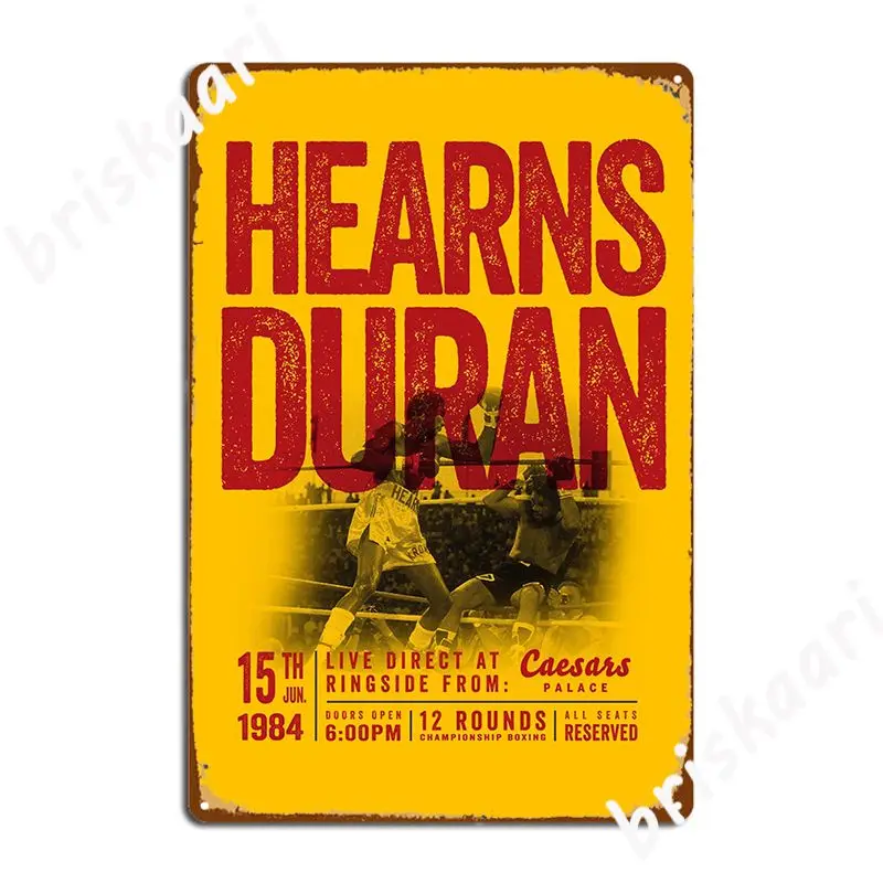 Hearns Vs Duran Boxing Shirt Metal Plaque Poster Plates Wall Mural Printing Cave Pub Tin Sign Poster