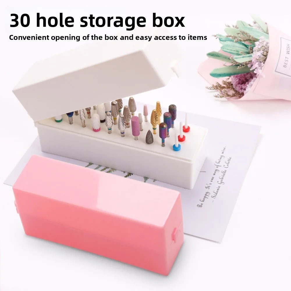 Porte-forets à ongles 30 trous, anti-poussière, conception Portable, organisateur de mèches Efile, fournitures de Nail Art, organisateur de manucure