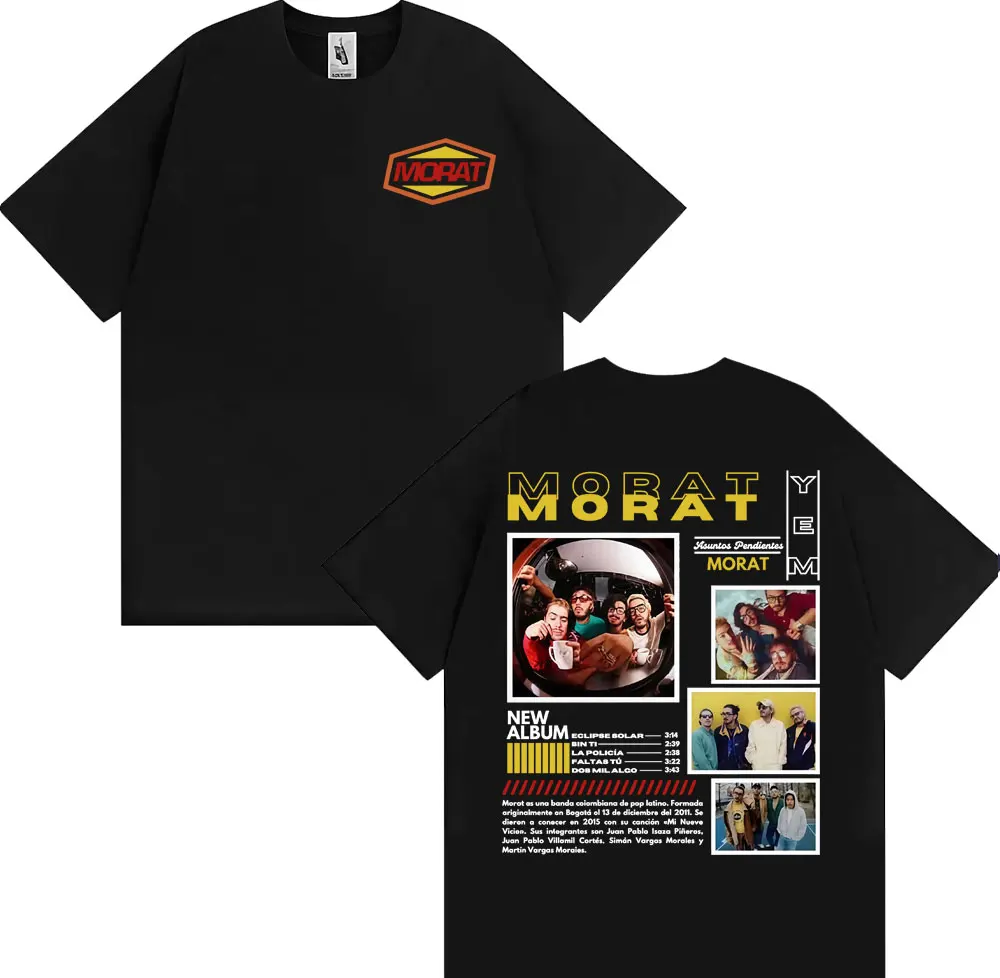 Camiseta con diseño del nuevo álbum de Band Morat Asuntos Pendientes, ropa para hombre, camisetas estilo Harajuku Hip Hop, camiseta de algodón con cuello redondo