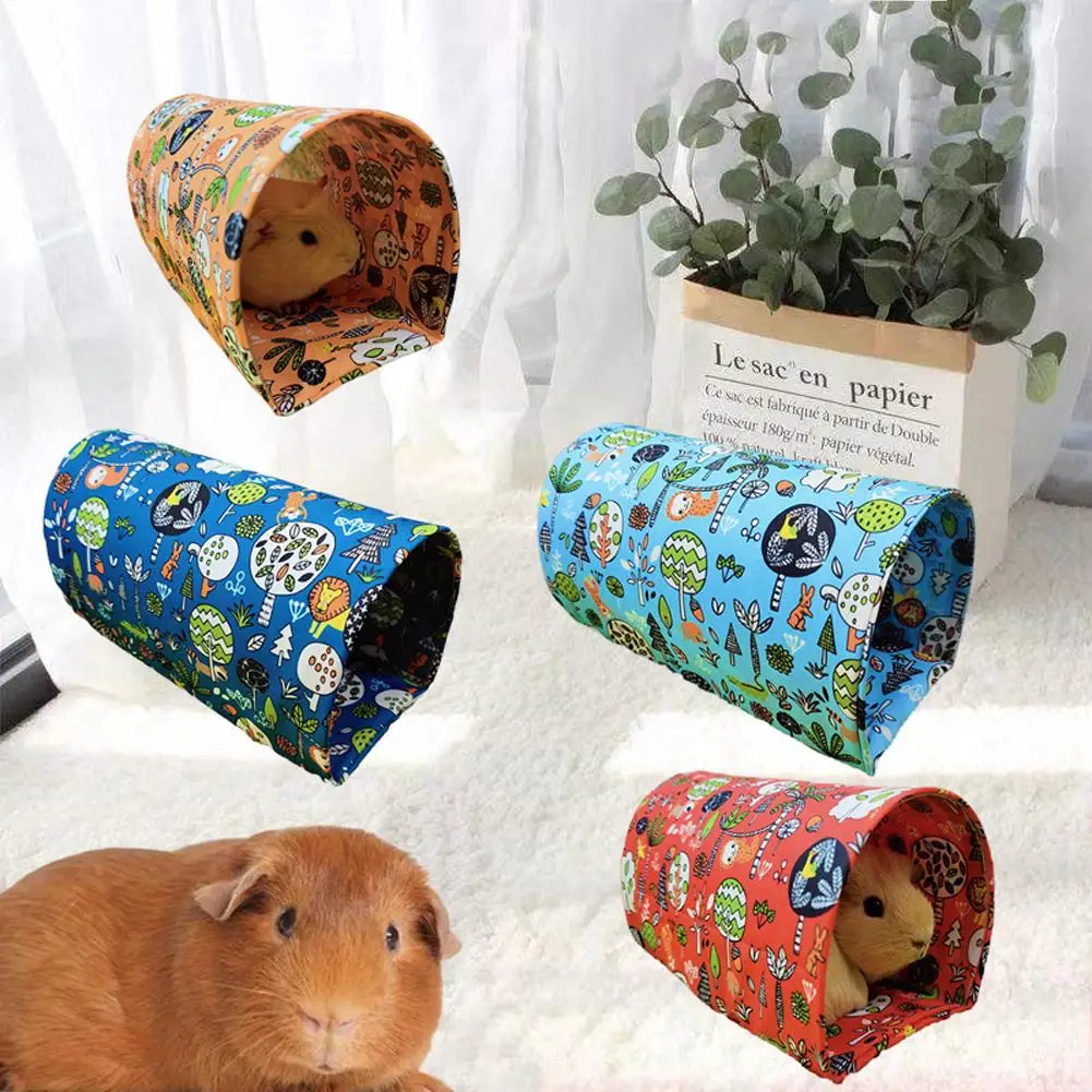 Hamster Play Tubes Forest Pattern Hideout Tunnel Toy Pet Supplies For Guinea Pig Rabbit Hedgehogs Chinchillas Accessories Toys