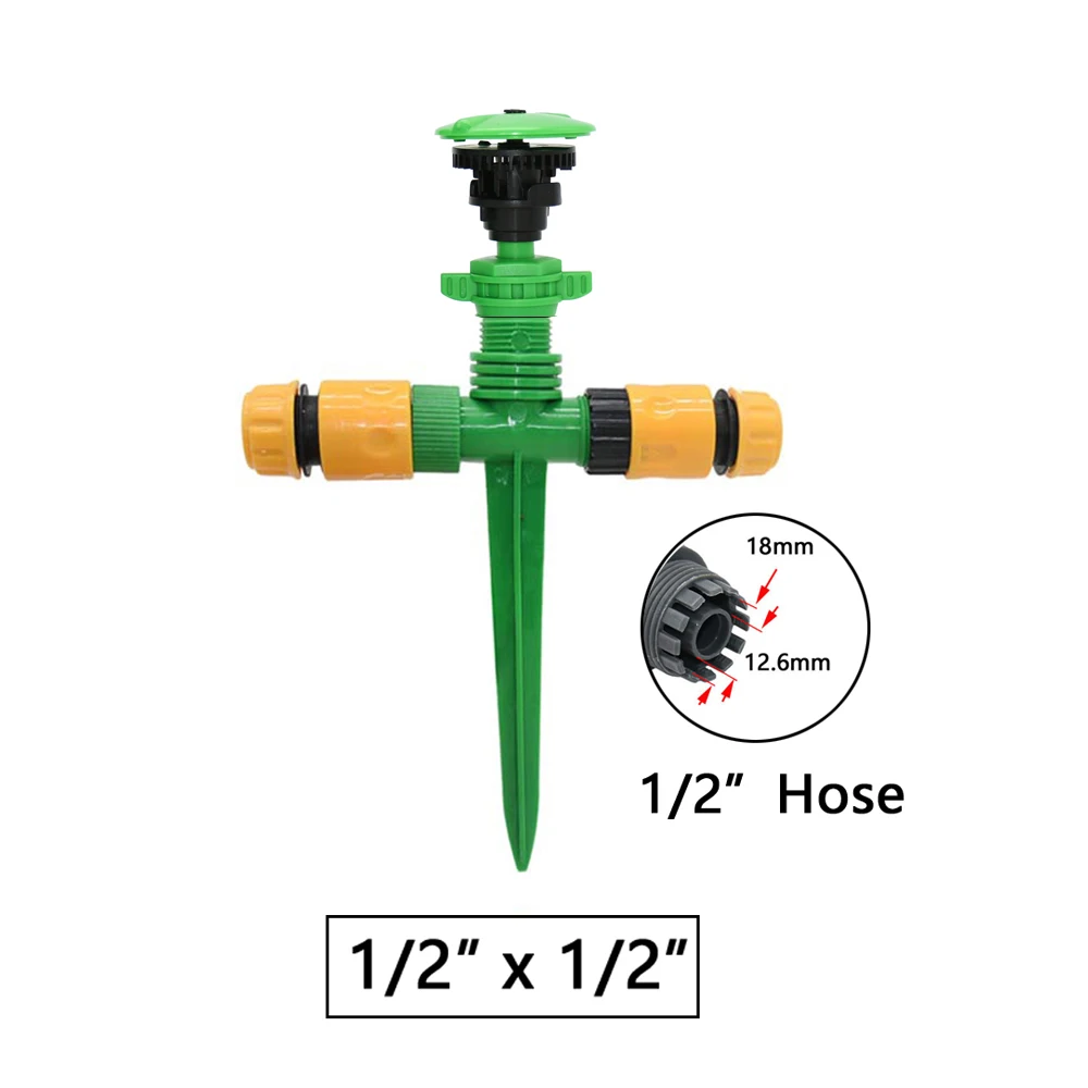 Garden Irrigation Sprinkler 360 Degrees Auto-rotate Nozzle Agricultural Garden Watering With 1/2