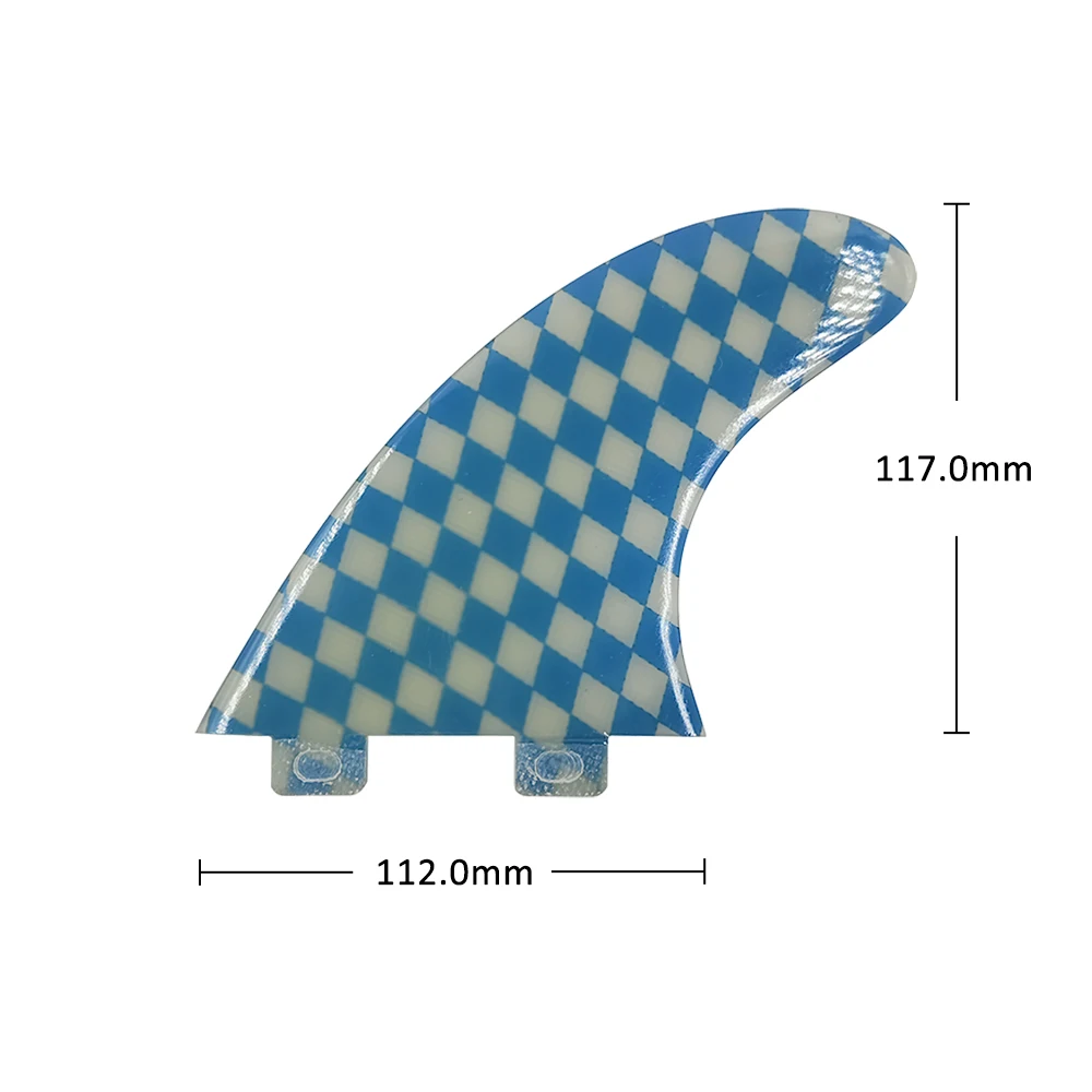 Surfboard Tri Fins G5 UPSURF FCS Short Board Fins, Fibreglass Performance, Core Board Fins for Surfing, Clear Blue Fins