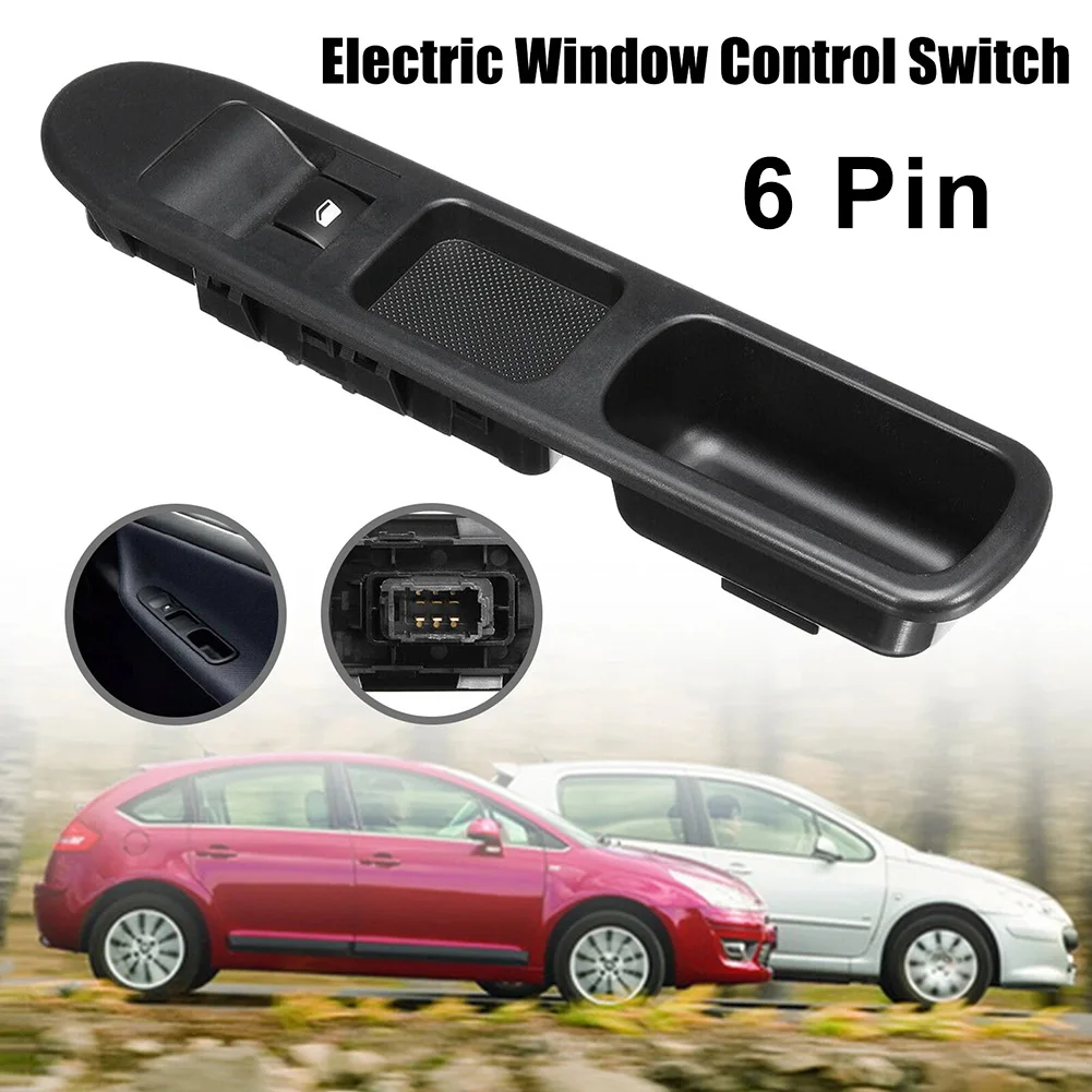 

6 Pins Electric Window Control Switch For Car Passenger Side Compatible With For 207 2007 2015 OEM 6490 HQ 6554 HJ Black Plastic