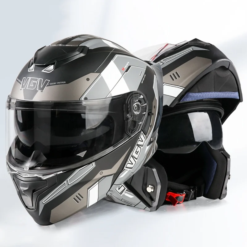 

Мотошлем VGV 92 Big Tail Flip, сертифицированный DOT, для езды по городу, для мужчин и женщин, с комфортной подкладкой, на все времена года