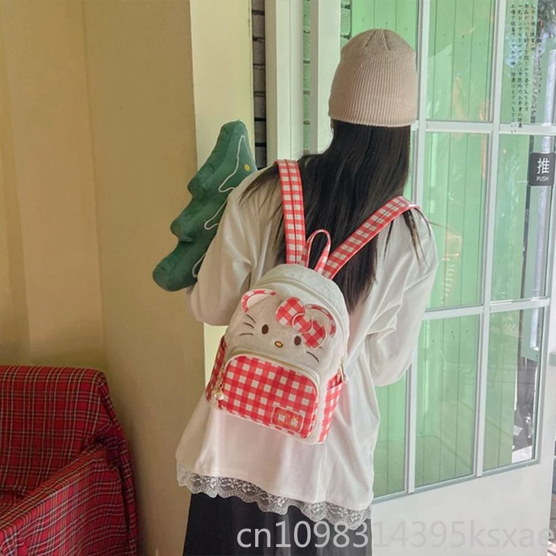  Mini School Backpack for Women Girls Students Kawaii Hello Kitty Bookbag with Ergonomic Straps Durable Fashion Trend