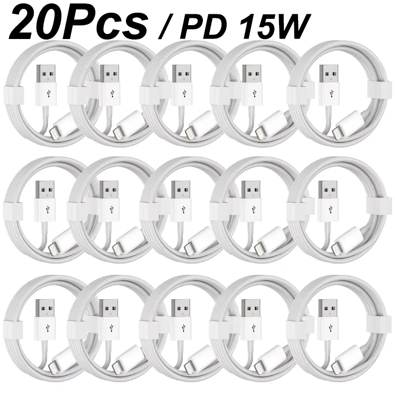 

10/15Pcs USB A Data Charger Cable for iPhone 14 13 11 12 Pro Max XR 7 8 Plus PD 15W Fast Charging Cable Boxed