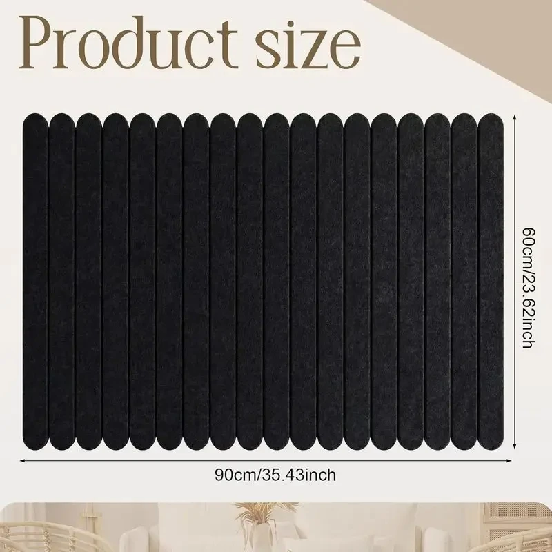 Black Large Soundproofing Pads Decoration Felt Bulletin Cork Pin Note Boards Billboard Sound Proof Wall Panels Decorative Scalloped Sound-absorbing Panels Tiles for Office Home Wall Decor