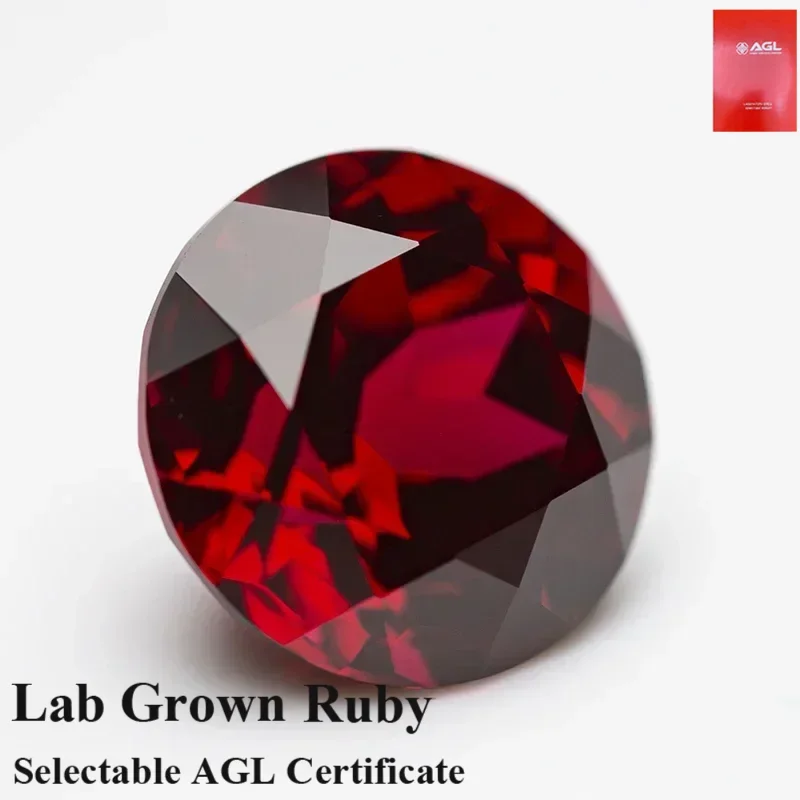

Lab Grown Ruby Pigeon Blood Red Color Round Shape Charm Beads For Diy Jewelry Making Rings Materials Selectable AGL Ce