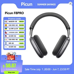Picun F8 Pro ANC Wireless Headphones Head Tracking 3D Spatial Audio -52dB ANC HIFI Bluetooth Headset ENC HD Mic Low-Latency APP