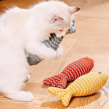 MADDEN Cat Fish Toy Cat Scratcher Catnip Toy Interactive Simulation Fish Cat Mint Fidget Toys Stuffed Playing Toy For Cat Kitten 2