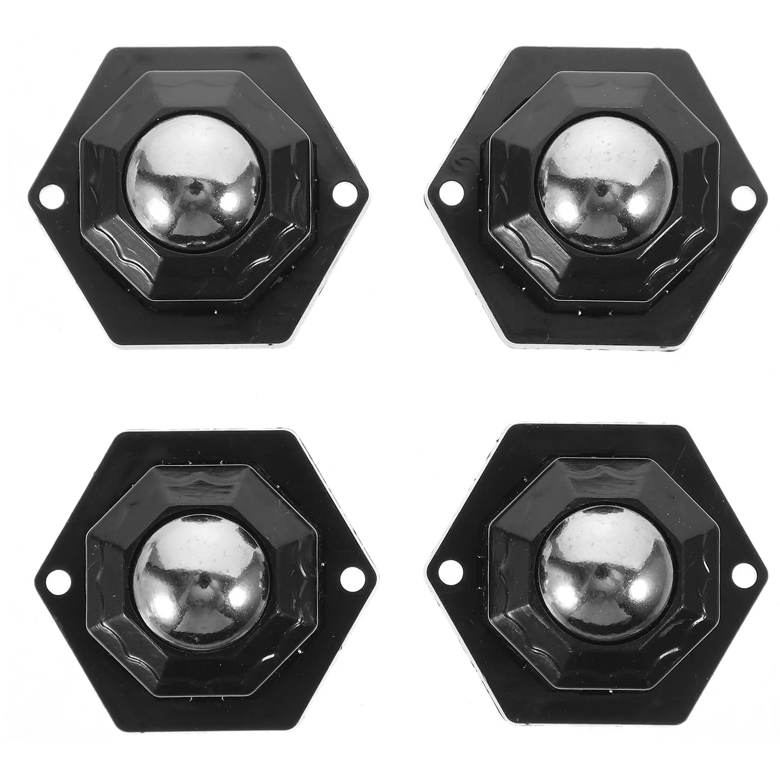 4Pcs Self Adhesive Mini Swivel Wheels with Steel Balls Strong Load Bearing Silent Rotation Sticky Pulley for Garbage Can