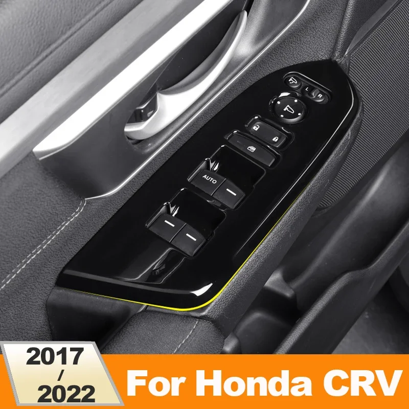 For Honda CRV 2017 2018 2019 2020 2021 2022 ABS Door Window Control Panel Glass Lift Switch Cover Trims Car-Styling Accessories