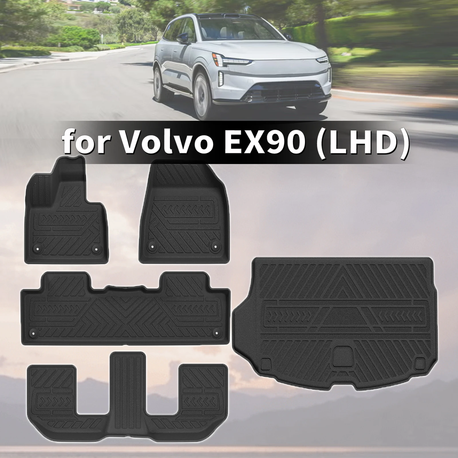 

for Volvo EX90 2026 2027 3D Maxpider Style TPE Floor Mats & Trunk Pad Full Coverage Heavy Duty All Weather Accessories