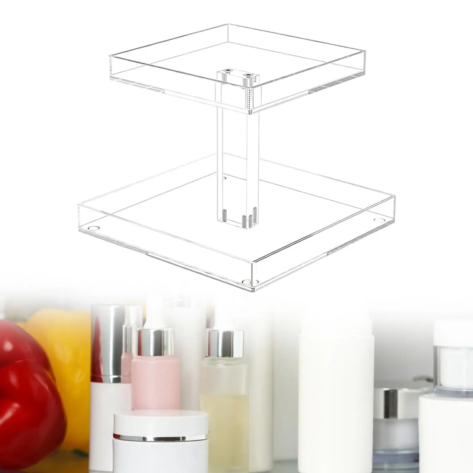 

Bathroom Organizer Countertop Shower Vanity Storage Tray Acrylic Shelf Rack for Cabinet Toilet Washroom Condiment Table Shampoo