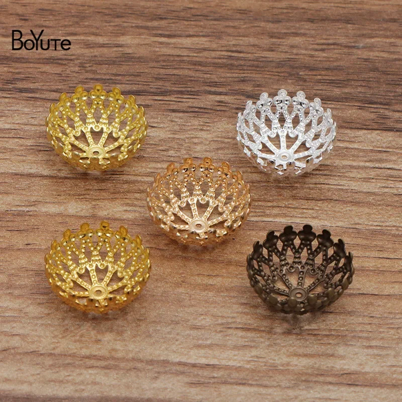 BoYuTe (100 Pieces/Lot) 12-20mm Metal Brass Filigree Bead Caps Diy Handmade Jewelry Accessories Wholesale - view 5
